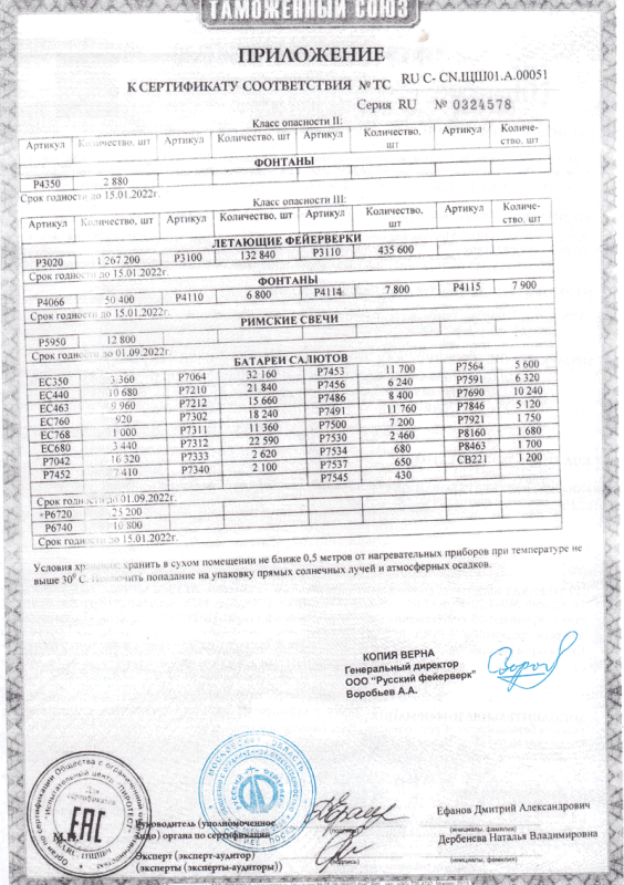Сертификат соответствия № 0324578  - Сольвычегодск | solvychegodsk.salutsklad.ru 