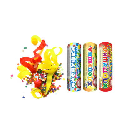 Набор ( 3конф.+3серп.) Набор хлопушек купить в Сольвычегодске | solvychegodsk.salutsklad.ru